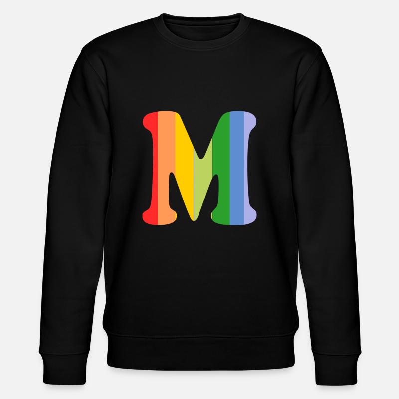 Buchstabe M Regenbogen - Stanley/Stella Unisex Bio-Sweatshirt CHANGER  - Schwarz