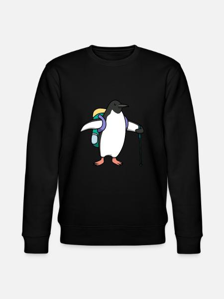Cute Penguins Hiker Adventure Mountains - Stanley/Stella CHANGER Unisex Organic Sweatshirt - black