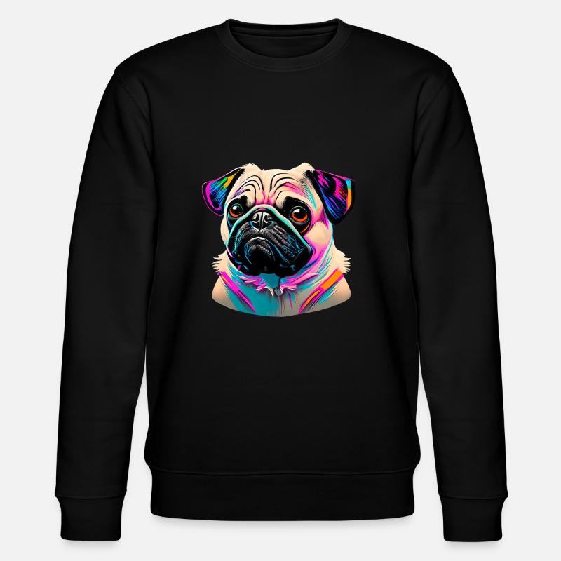 Pug Head Pug Graffiti - Stanley/Stella CHANGER Unisex Organic Sweatshirt - black