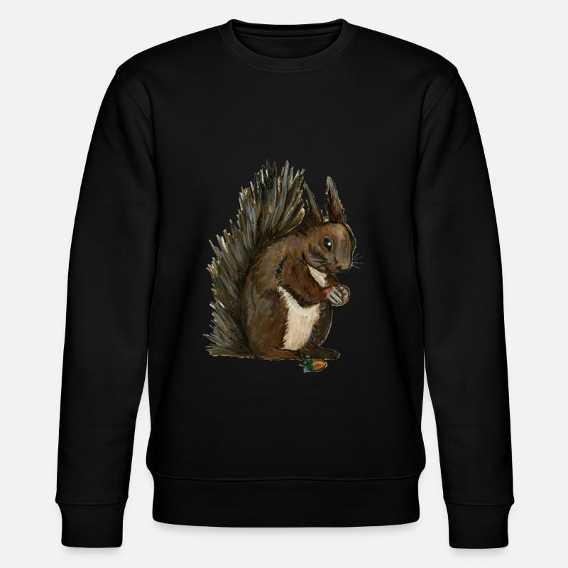 squirrel squirrel eichhörnchen esquilo hazelnut - Stanley/Stella CHANGER Unisex Organic Sweatshirt - black