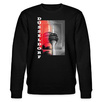 Düsseldorf Skyline Fernsehturm Deutschland Stadt - Stanley/Stella Unisex Bio-Sweatshirt CHANGER  - Schwarz - Vorne - Nik (191cm) & Marisol (170cm)