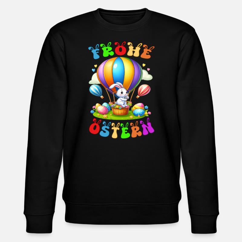 Frohe Ostern - Stanley/Stella Unisex Bio-Sweatshirt CHANGER  - Schwarz