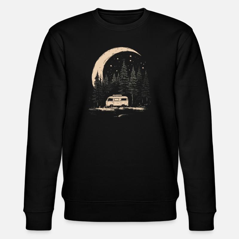 Camper Mond Wald - Stanley/Stella Unisex Bio-Sweatshirt CHANGER  - Schwarz