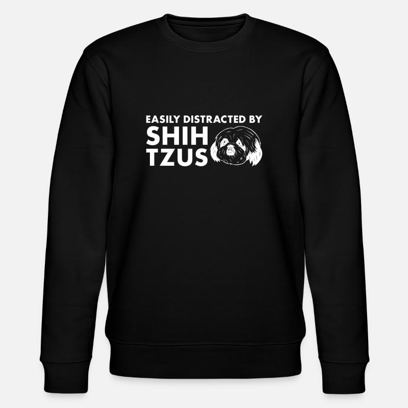 Easily Distracted By Shih Tzu - Stanley/Stella CHANGER Unisex Organic Sweatshirt - black