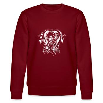 Labrador Retriever - LABBI - Stanley/Stella Unisex Bio-Sweatshirt CHANGER  - Burgunderrot - Vorne - Nik (191cm) & Marisol (170cm)