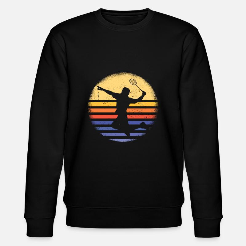 Sport Retro Sunset Badminton - Stanley/Stella Unisex Bio-Sweatshirt CHANGER  - Schwarz