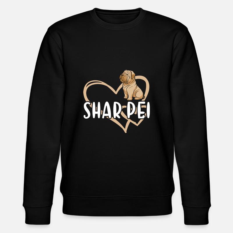 Shar Pei Heart - Stanley/Stella Unisex Bio-Sweatshirt CHANGER - Schwarz