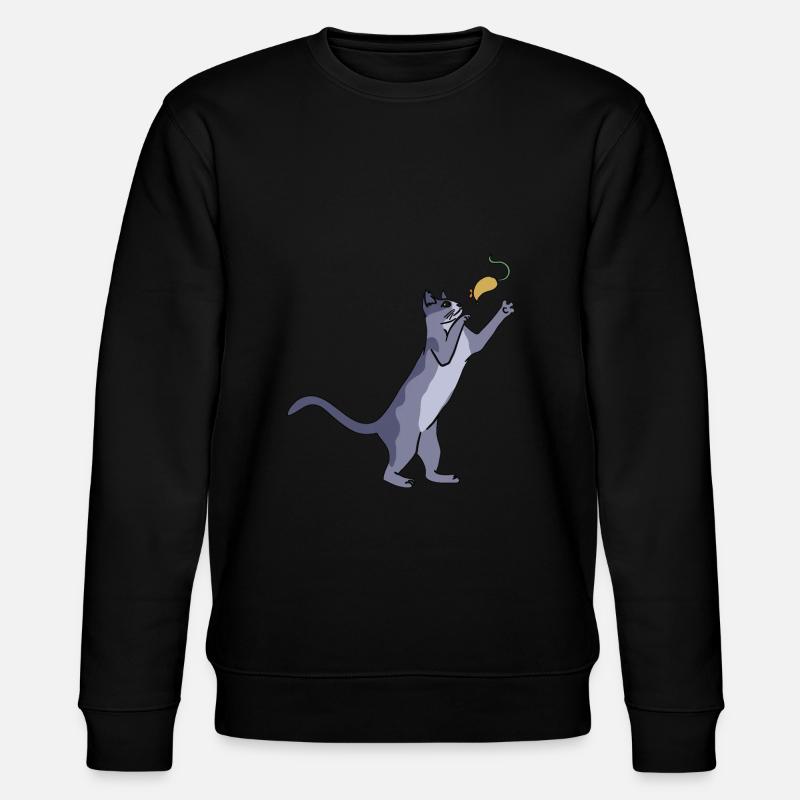 Cat with mouse - Stanley/Stella CHANGER Unisex Organic Sweatshirt - black