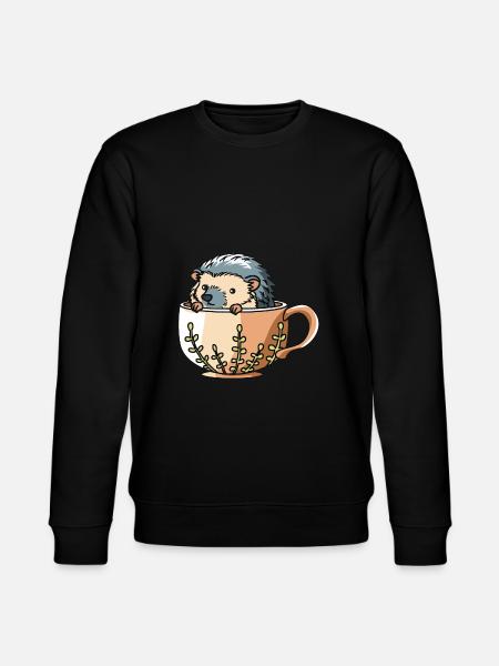 Hedgehog with jug - Stanley/Stella CHANGER Unisex Organic Sweatshirt - black