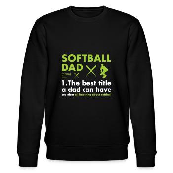 Sport Dad Definition Softball - Stanley/Stella Unisex Bio-Sweatshirt CHANGER  - Schwarz - Vorne - Nik (191cm) & Marisol (170cm)