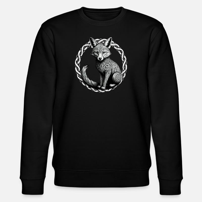 Fuchs mit keltischem Knoten 01 - Stanley/Stella Unisex Bio-Sweatshirt CHANGER  - Schwarz