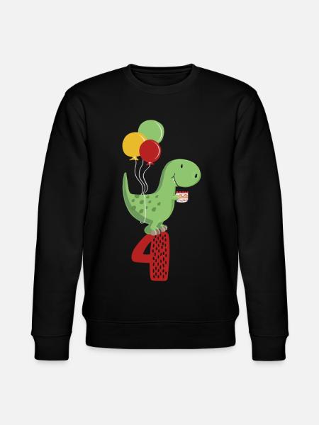 Fjerde Birthday Boy T Rex Dinosaur - Stanley/Stella økologisk unisex-sweatshirt CHANGER  - sort