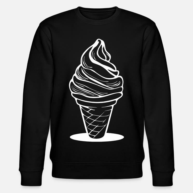 cream cone sketch - Stanley/Stella CHANGER Unisex Organic Sweatshirt - black