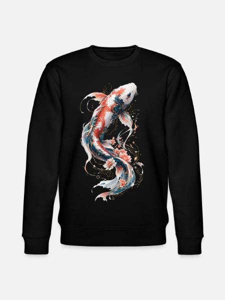 Floral Mechanical Koi - Stanley/Stella CHANGER Unisex Organic Sweatshirt - black