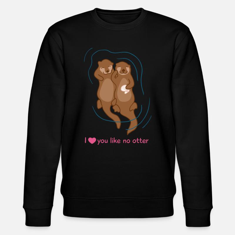 Otter Love - Stanley/Stella Unisex Bio-Sweatshirt CHANGER  - Schwarz