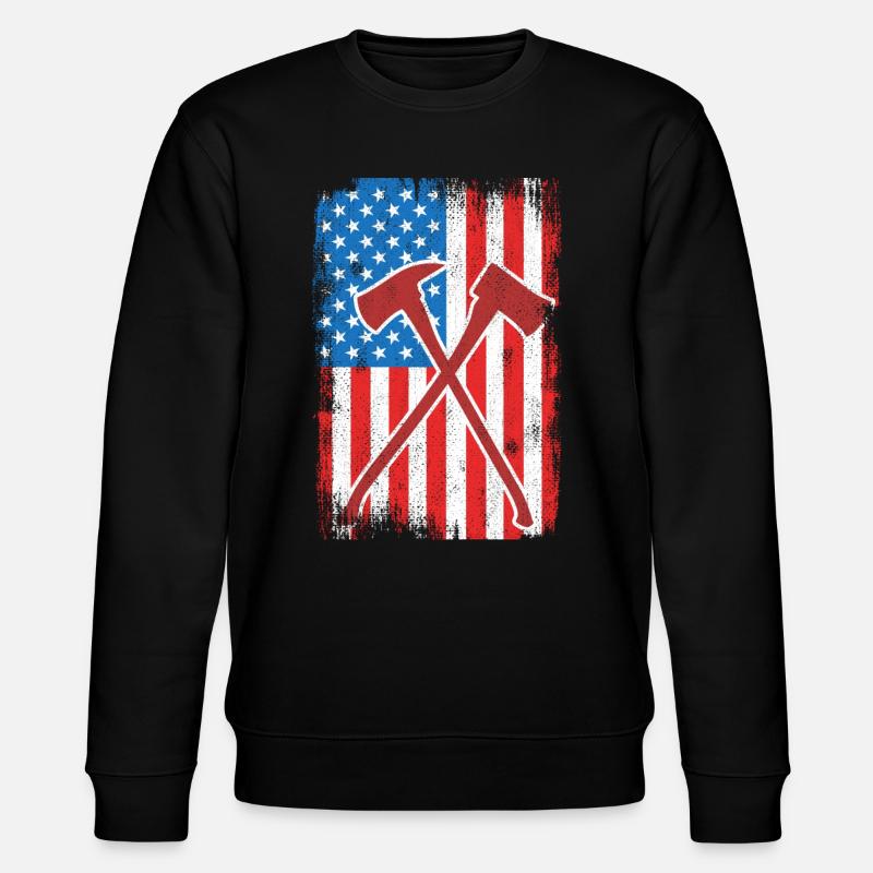 4. Juli US Feuerwehrmann - Stanley/Stella Unisex Bio-Sweatshirt CHANGER  - Schwarz