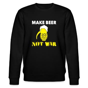 Bier Handgranate Frieden Krieg Statement Geschenk - Stanley/Stella Unisex Bio-Sweatshirt CHANGER  - Schwarz - Vorne - Nik (191cm) & Marisol (170cm)