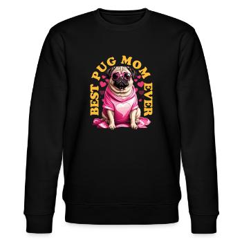 Best Pug Mom Ever Pugs Owner Vintage Pug Lovers - Sweat bio CHANGER Stanley/Stella Unisexe - noir - Devant - Nik (191cm) & Marisol (170cm)