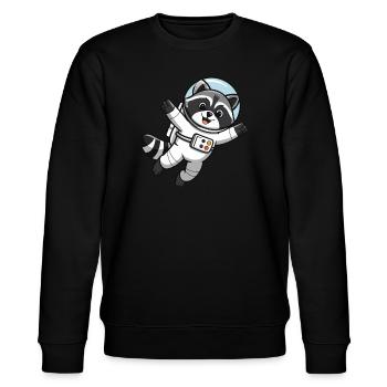 Astro Racoon - Astronaute de l’espace - Sweat bio CHANGER Stanley/Stella Unisexe - noir - Devant - Nik (191cm) & Marisol (170cm)