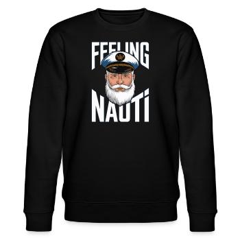 Feeling Nauti Seefahrer Geschenke - Stanley/Stella Unisex Bio-Sweatshirt CHANGER  - Schwarz - Vorne - Nik (191cm) & Marisol (170cm)
