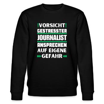 Ne parlez pas à des journalistes stressés ! - Sweat bio CHANGER Stanley/Stella Unisexe - noir - Devant - Nik (191cm) & Marisol (170cm)