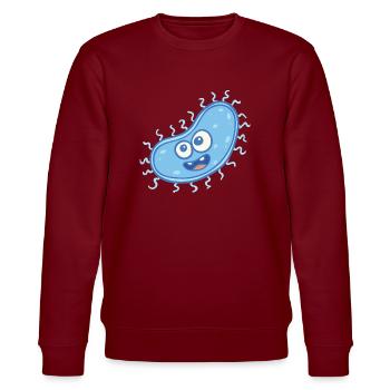 MICROBIOLOGIST: Sweet bacteria - Stanley/Stella CHANGER Unisex Organic Sweatshirt - burgundy - Front - Nik (191cm) & Marisol (170cm)