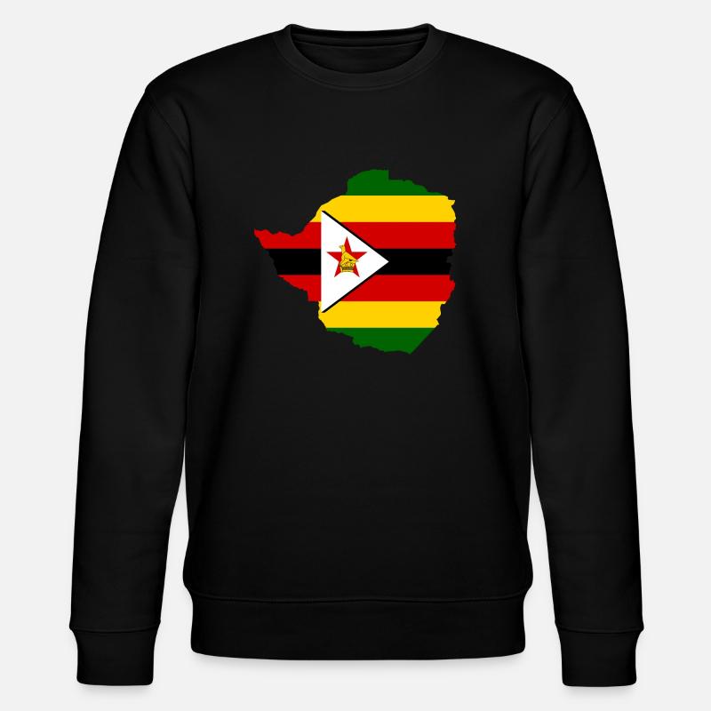 Drapeau du Zimbabwe carte drapeau - Sweat bio CHANGER Stanley/Stella Unisexe - noir