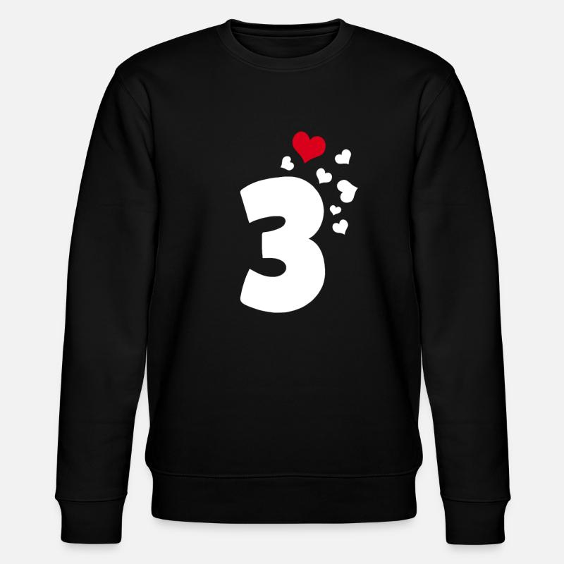 3 cœurs 3ème anniversaire - Sweat bio CHANGER Stanley/Stella Unisexe - noir