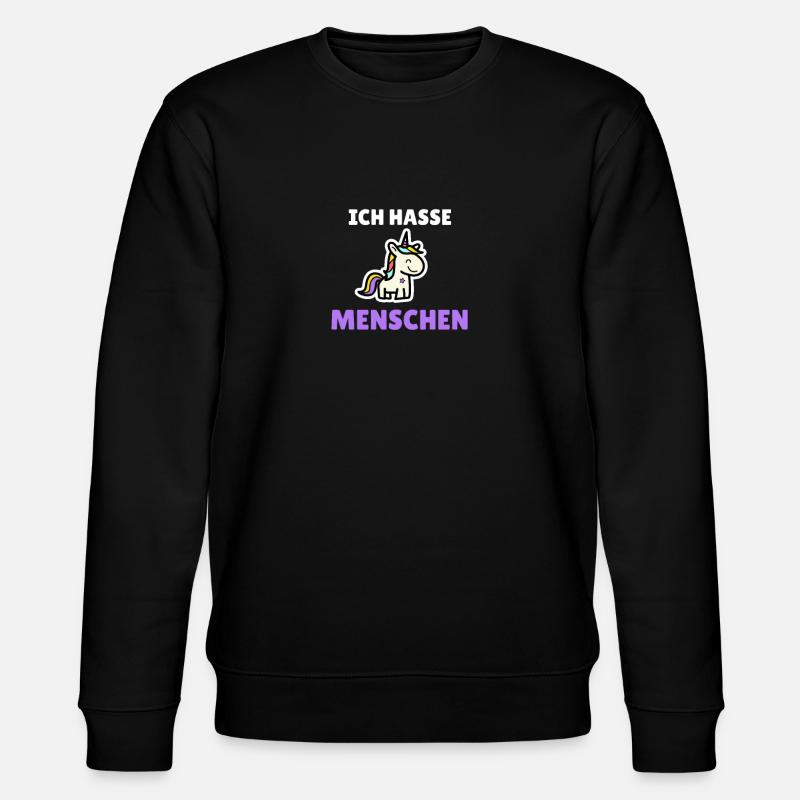 Ich hasse Menschen - Stanley/Stella Unisex Bio-Sweatshirt CHANGER - Schwarz