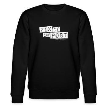 fix it in post - funny gift idea - Stanley/Stella CHANGER Unisex Organic Sweatshirt - black - Front - Nik (191cm) & Marisol (170cm)
