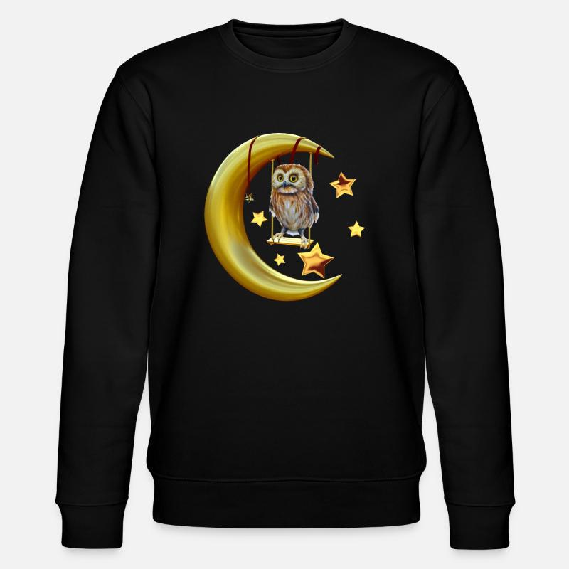 Mond-Eule - Stanley/Stella Unisex Bio-Sweatshirt CHANGER  - Schwarz