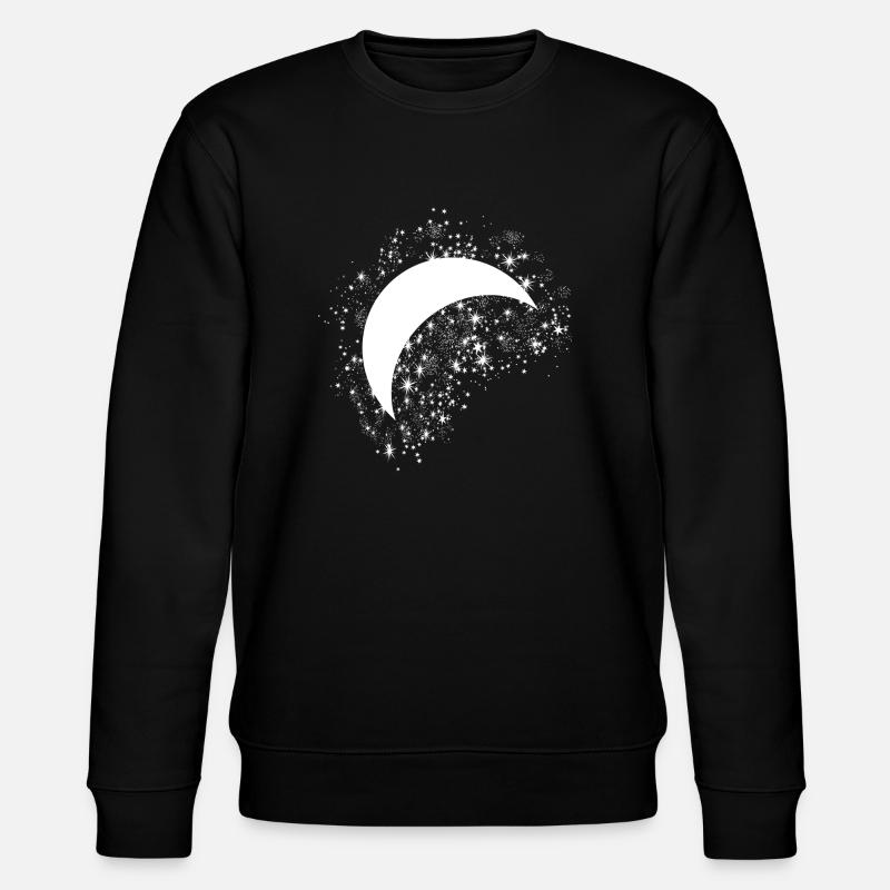 Mond Mit Sternen - Stanley/Stella Unisex Bio-Sweatshirt CHANGER  - Schwarz