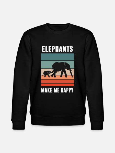 Elefanter - Ekologisk sweatshirt CHANGER unisex från Stanley/Stella - svart