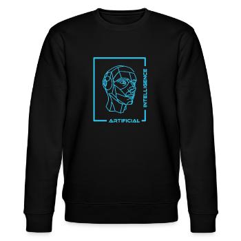 Artificial Intelligence - Stanley/Stella Unisex Bio-Sweatshirt CHANGER  - Schwarz - Vorne - Nik (191cm) & Marisol (170cm)