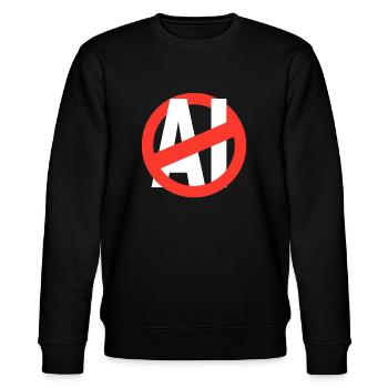 AI NO - Stanley/Stella Unisex Bio-Sweatshirt CHANGER  - Schwarz - Vorne - Nik (191cm) & Marisol (170cm)