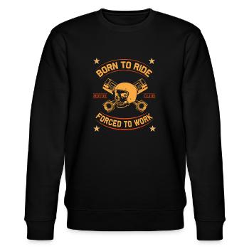 Born To Ride MC Skull Motorcycle Design - Stanley/Stella CHANGER Unisex Organic Sweatshirt - black - Front - Nik (191cm) & Marisol (170cm)