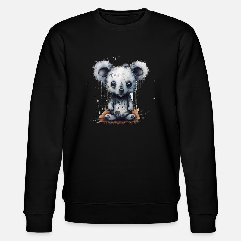 Süsser Trauriger Koala - Stanley/Stella Unisex Bio-Sweatshirt CHANGER  - Schwarz