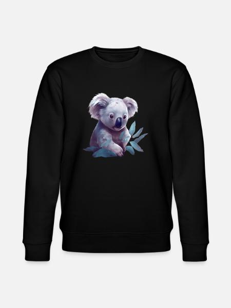 Cute koala with eucalyptus leaf - Stanley/Stella CHANGER Unisex Organic Sweatshirt - black