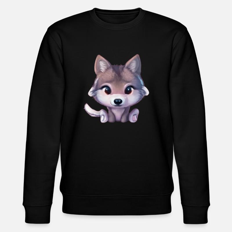 Kleiner wolf - Stanley/Stella Unisex Bio-Sweatshirt CHANGER  - Schwarz
