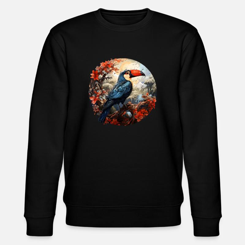 Toucan retro style - Stanley/Stella Unisex Bio-Sweatshirt CHANGER  - Schwarz