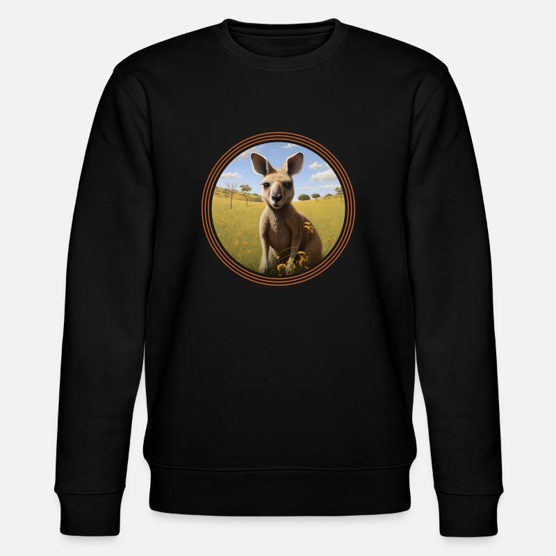 Cute kangaroo - Stanley/Stella Unisex Bio-Sweatshirt CHANGER  - Schwarz