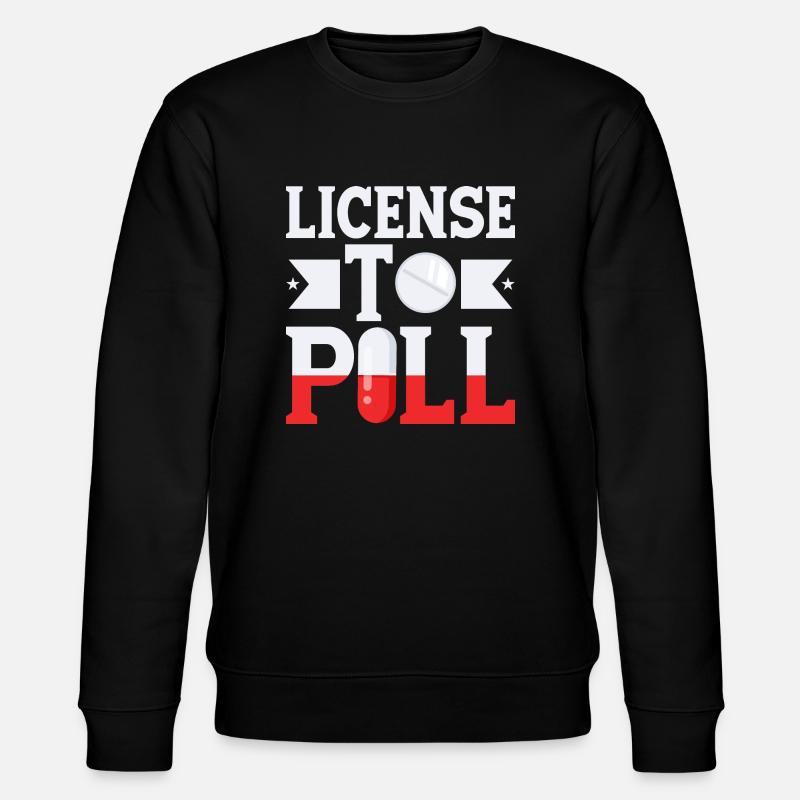 License To Pill Pharmacist Pharmacy - Stanley/Stella Unisex Bio-Sweatshirt CHANGER  - Schwarz
