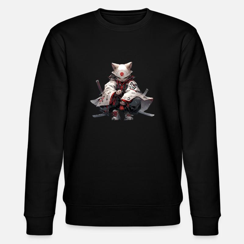 Samurai cat - Stanley/Stella Unisex Bio-Sweatshirt CHANGER  - Schwarz