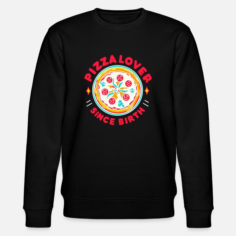 Pizza Lover Since Birth - Stanley/Stella CHANGER Unisex Organic Sweatshirt - black
