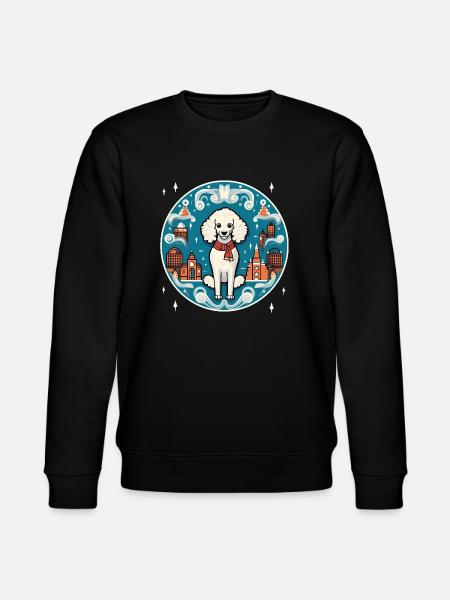 Pudelhund Weihnachten, Liebeshunde - Stanley/Stella Unisex Bio-Sweatshirt CHANGER - Schwarz