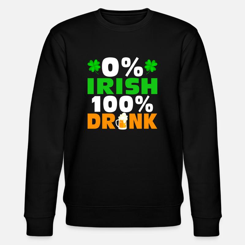 0 % Irlandais 100 % Ivre - Sweat bio CHANGER Stanley/Stella Unisexe - noir