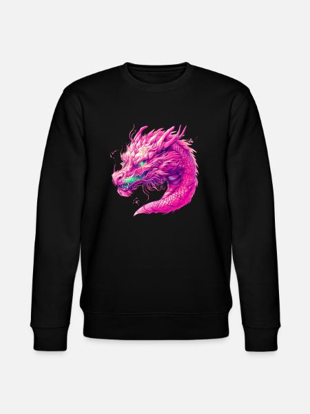 Pinker Drache - Stanley/Stella Unisex Bio-Sweatshirt CHANGER  - Schwarz