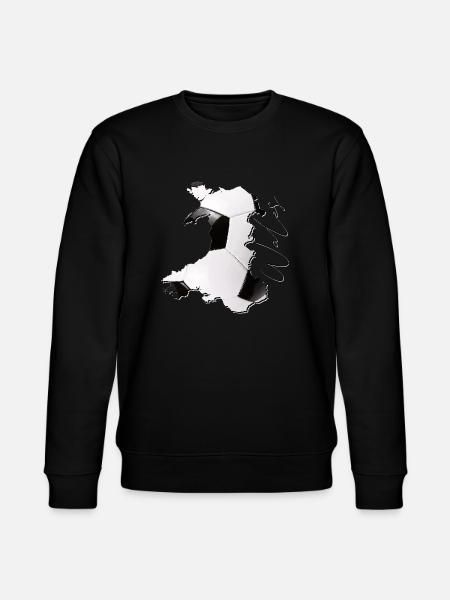 Wales kart rammer ekte fotball EN - Stanley/Stella CHANGER økologisk unisex-sweatshirt - svart