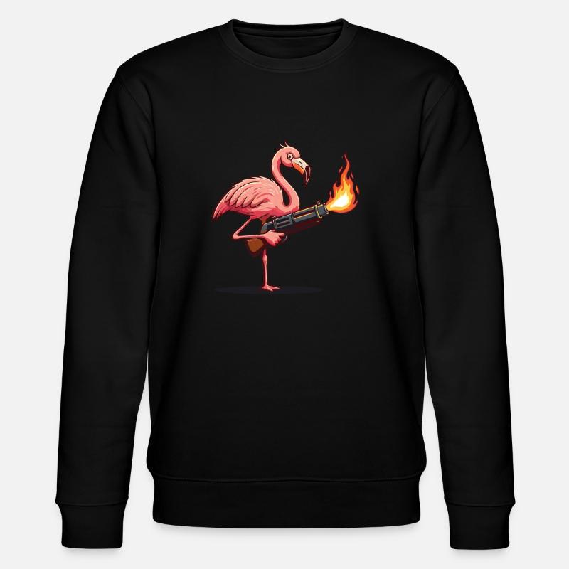 Flamingo - Stanley/Stella Unisex Bio-Sweatshirt CHANGER  - Schwarz