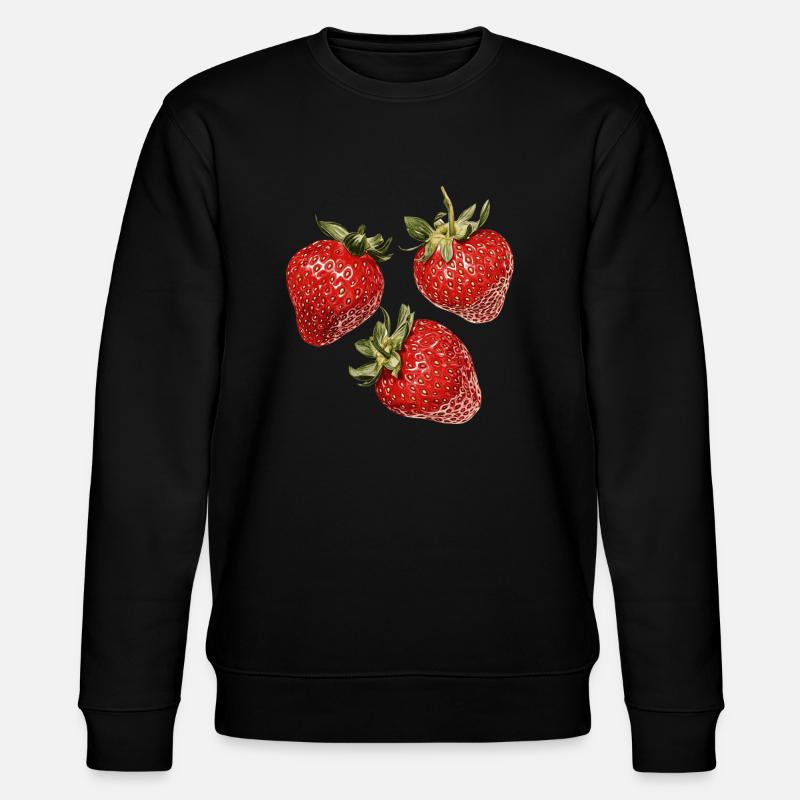 Erdbeeren - Stanley/Stella Unisex Bio-Sweatshirt CHANGER  - Schwarz
